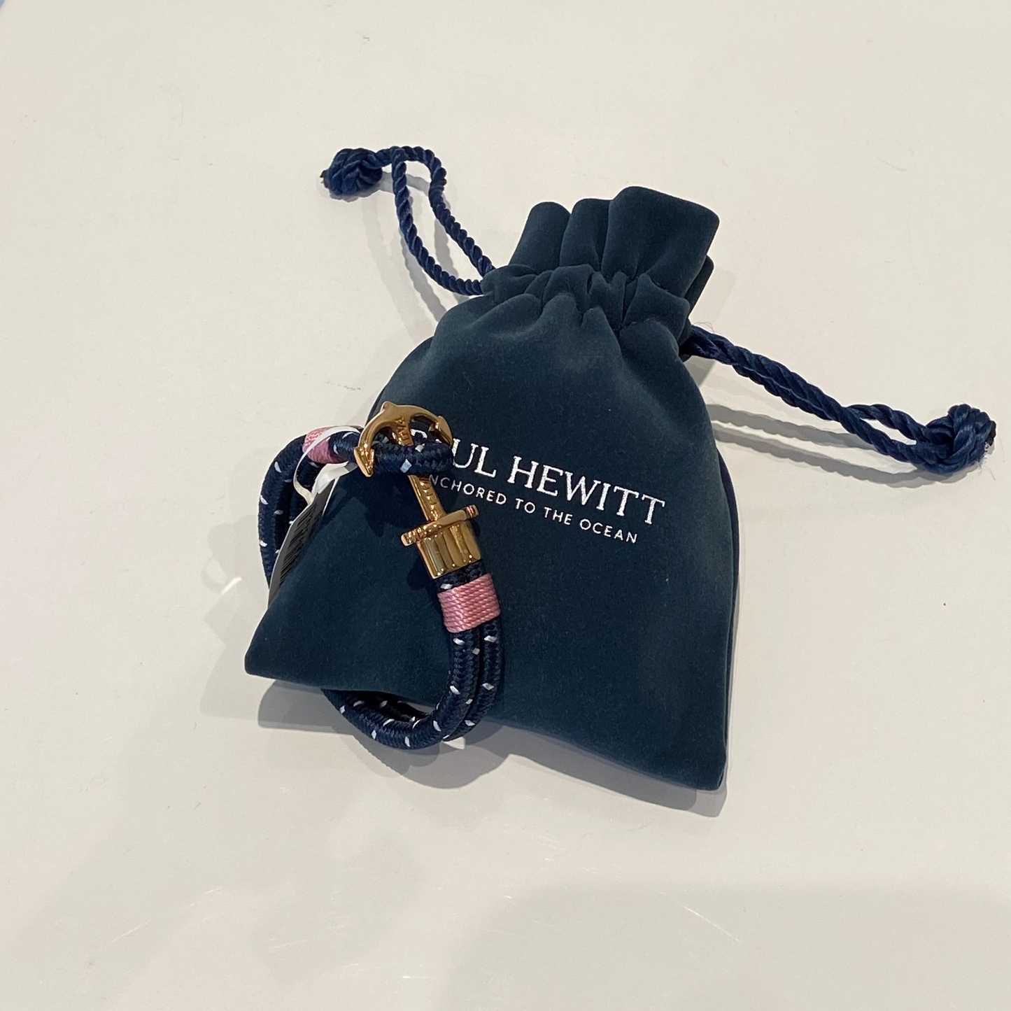 PAUL HEWITT Phrep Nylon Bracelet Navyblue Detail White Rose Gold