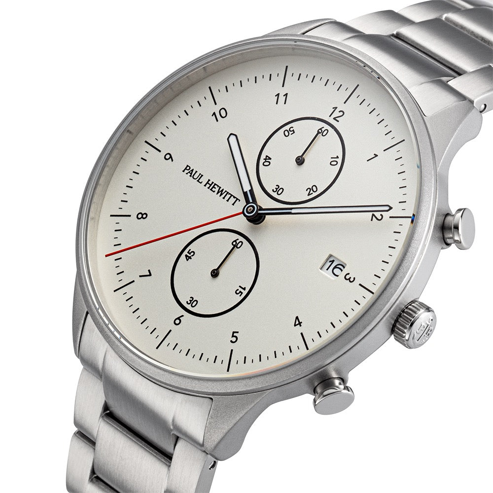 PAUL HEWITT Chrono Watch Silver White PH004014 - PAUL HEWITT Hong Kong