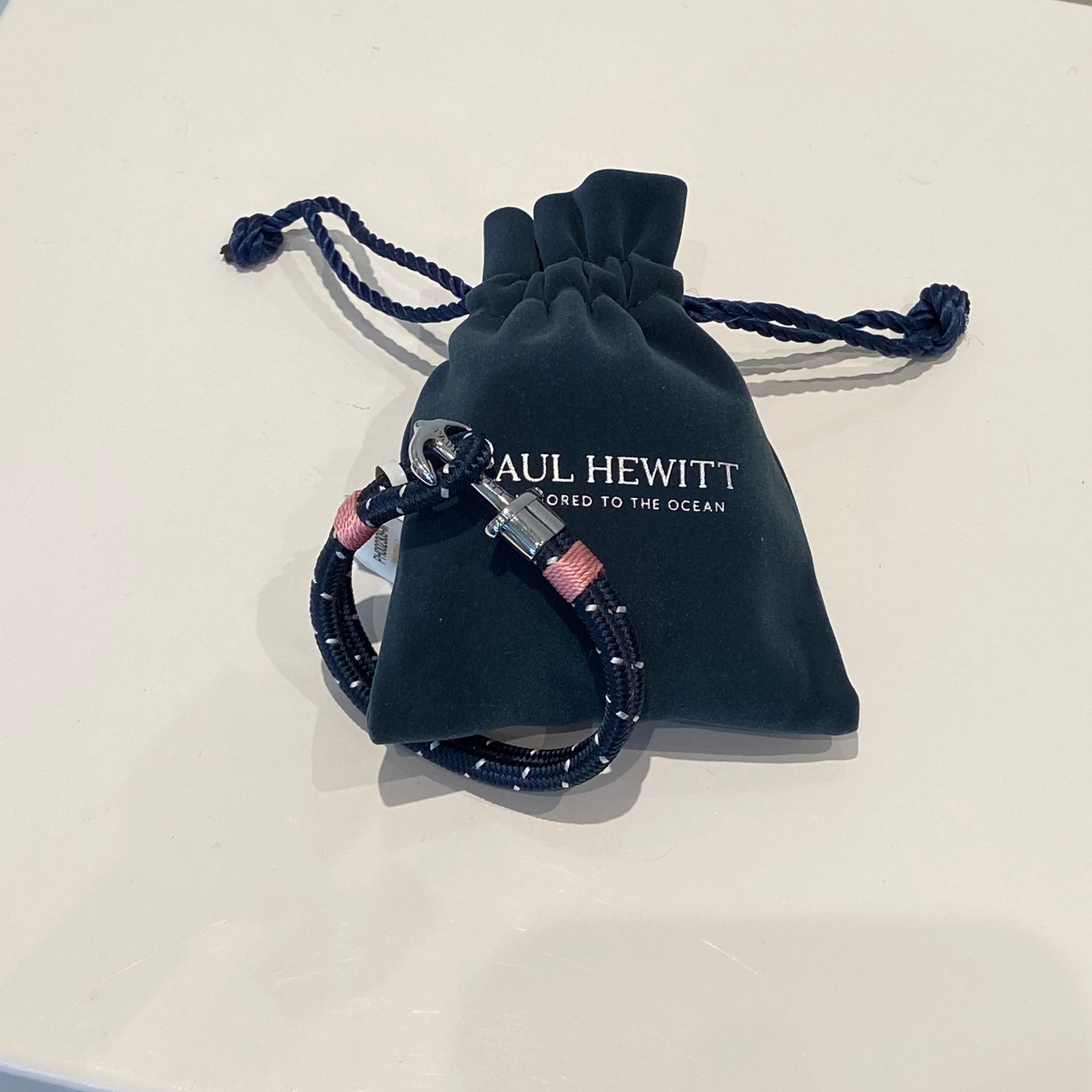PAUL HEWITT Phrep Nylon Bracelet Navyblue Detail White Silver