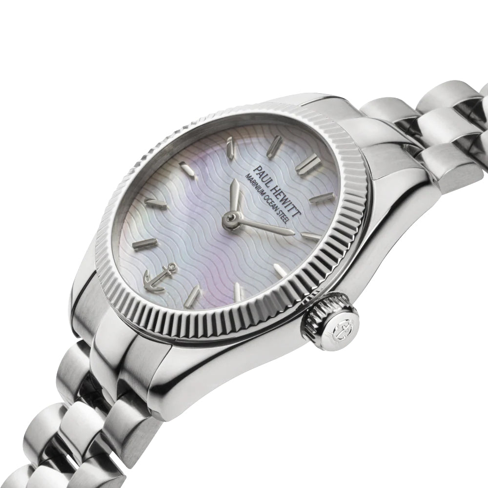 PAUL HEWITT Petit Soleil Round Watch Silver Pearl PH-W-1181