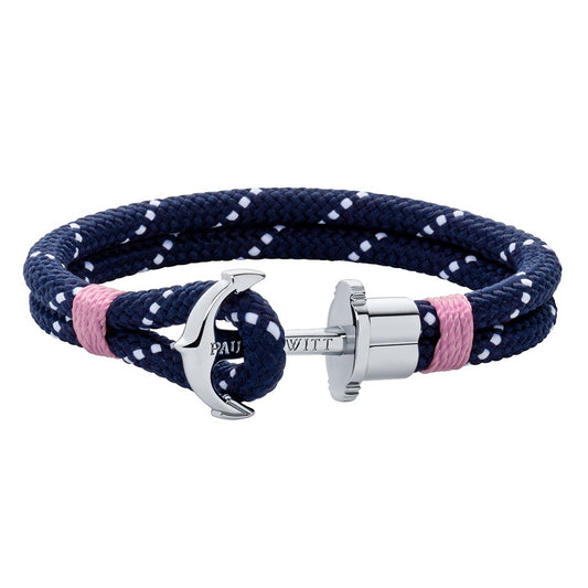 PAUL HEWITT Phrep Nylon Bracelet Navyblue Detail White Silver